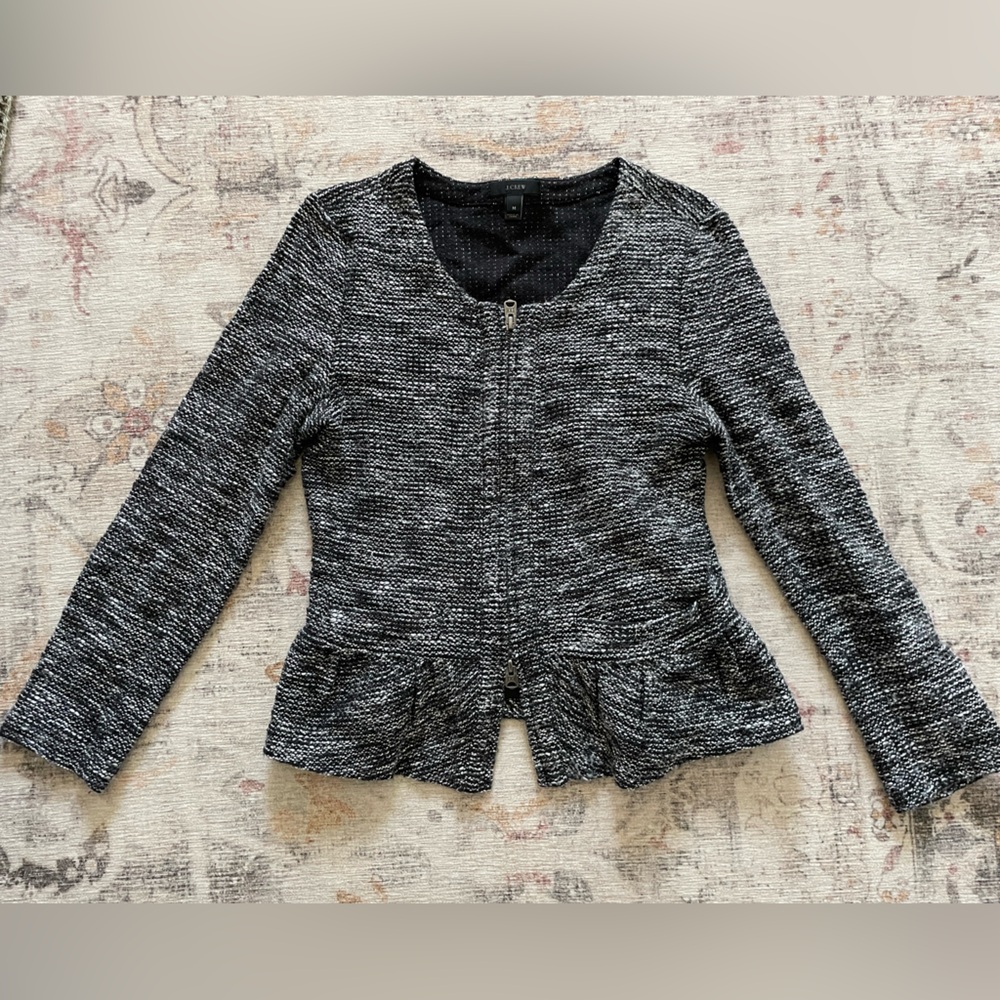 J. Crew Boucle Textured Zip Jacket